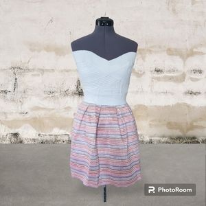 Neslay Designer Multicolor Bandage Wrap Fit & Flare Dress Size Small NWT